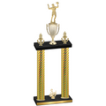 Double Gold Carbon Fiber Third Place Volleyball Trophy