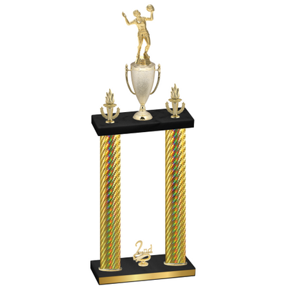 Double Gold Carbon Fiber Second Place Volleyball Trophy