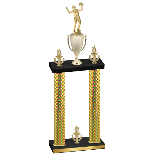 Double Gold Carbon Fiber Victory Volleyball Trophy