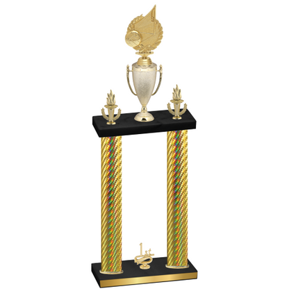 Double Gold Carbon Fiber First Place Volleyball Trophy