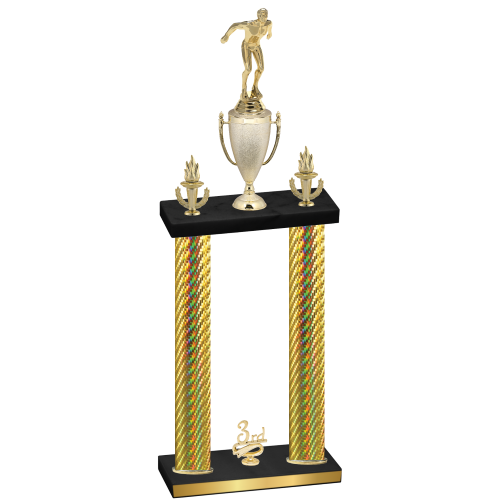 Double Gold Carbon Fiber Third Place Swimming Trophy