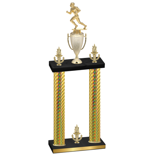Double Gold Carbon Fiber Victory Football Trophy