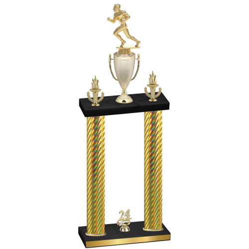 Double Gold Carbon Fiber Year Football Trophy
