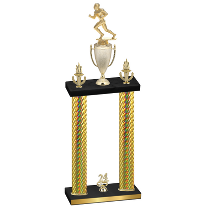 Double Gold Carbon Fiber Year Football Trophy