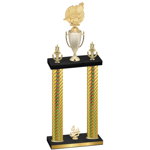 Double Gold Carbon Fiber Fourth Place Swimming Trophy