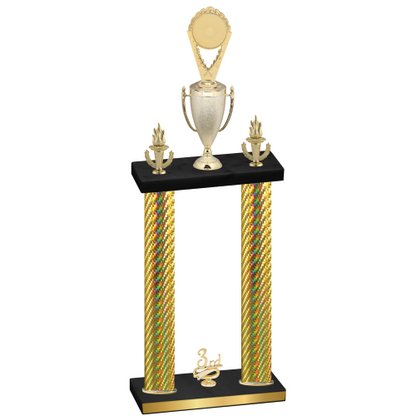 Double Gold Carbon Fiber Third Place Insert Trophy