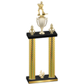 Double Gold Carbon Fiber Fourth Place Hockey Trophy
