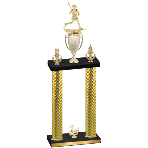 Double Gold Carbon Fiber Second Place Lacrosse Trophy