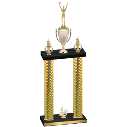 Double Gold Carbon Fiber Fourth Place Victory Trophy