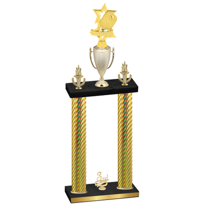 Double Gold Carbon Fiber Third Place Pickleball Trophy