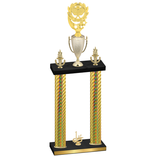 Double Gold Carbon Fiber First Place Pickleball Trophy