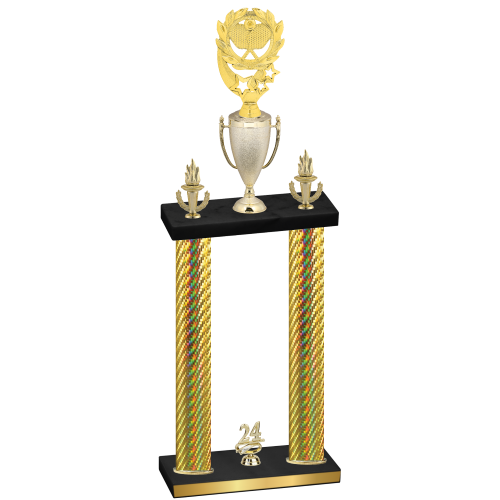 Double Gold Carbon Fiber Year Pickleball Trophy