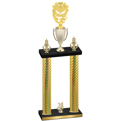 Double Gold Carbon Fiber Year Pickleball Trophy