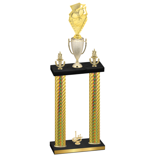 Double Gold Carbon Fiber First Place Pickleball Trophy