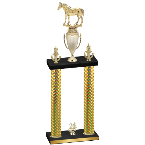 Double Gold Carbon Fiber Year Horses Trophy