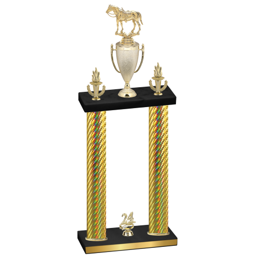 Double Gold Carbon Fiber Year Horses Trophy