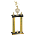 Double Gold Carbon Fiber Fourth Place Basketball Trophy