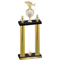 Double Gold Carbon Fiber First Place Fishing Trophy