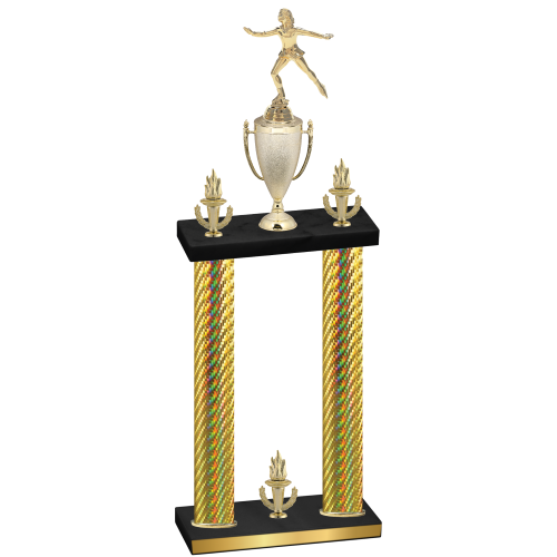 Double Gold Carbon Fiber Victory Skater Trophy