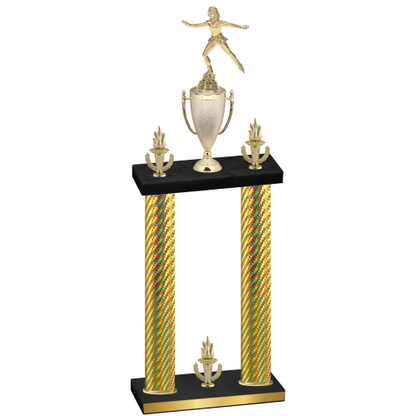 Double Gold Carbon Fiber Victory Skater Trophy