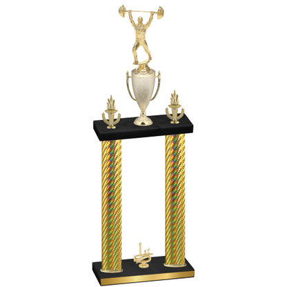 Double Gold Carbon Fiber First Place Weights Trophy