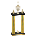 Double Gold Carbon Fiber Third Place Chess Trophy