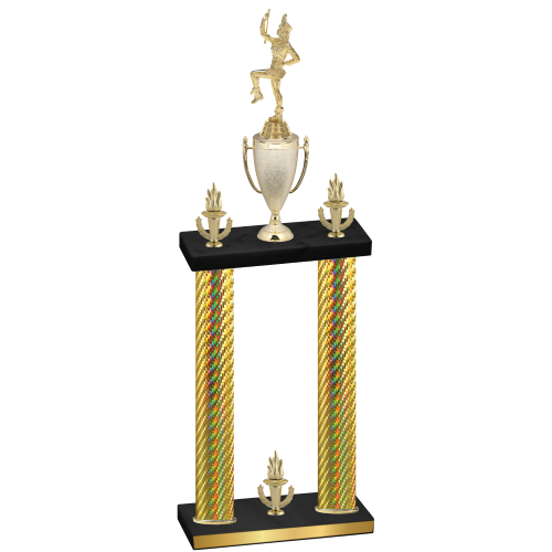 Double Gold Carbon Fiber Victory Majorette Trophy