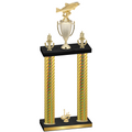 Double Gold Carbon Fiber First Place Fishing Trophy