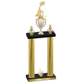 Double Gold Carbon Fiber Third Place Golf Trophy