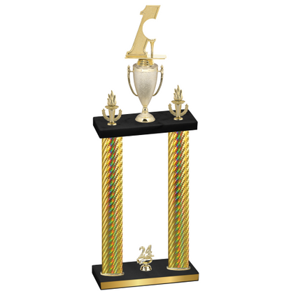 Double Gold Carbon Fiber Year Golf Trophy