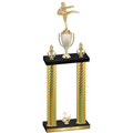 Double Gold Carbon Fiber Second Place Karate Trophy