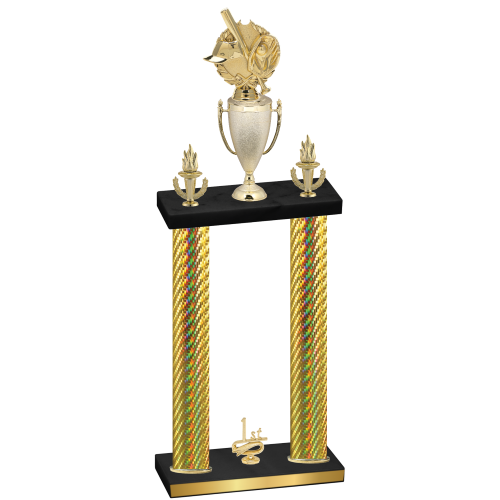 Double Gold Carbon Fiber First Place Baseball Trophy
