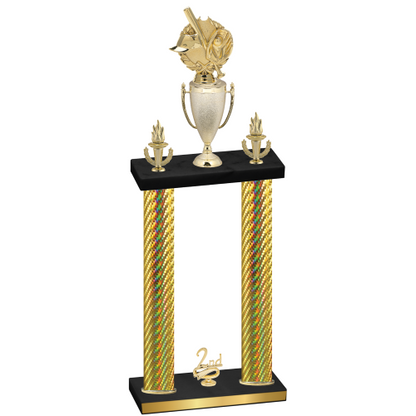 Double Gold Carbon Fiber Second Place Baseball Trophy