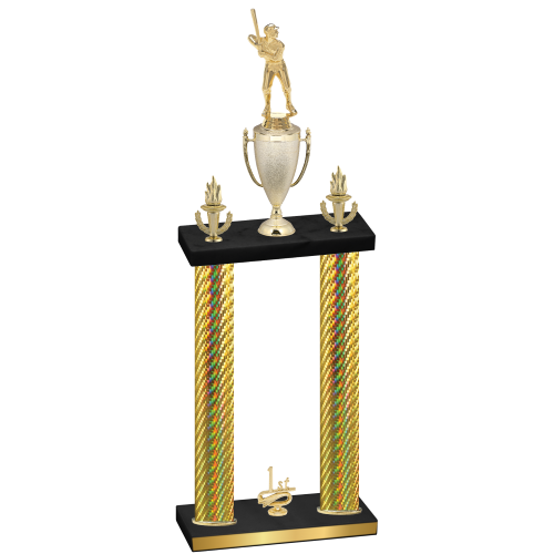 Double Gold Carbon Fiber First Place Baseball Trophy