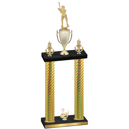 Double Gold Carbon Fiber Second Place Baseball Trophy