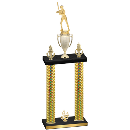 Double Gold Carbon Fiber Fourth Place Softball Trophy