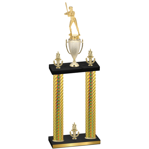 Double Gold Carbon Fiber Victory Softball Trophy