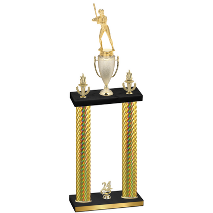 Double Gold Carbon Fiber Year Softball Trophy