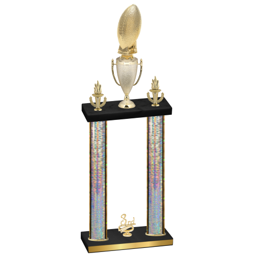 Double Silver Glacier Third Place Football Trophy