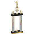 Double Silver Glacier Third Place Volleyball Trophy