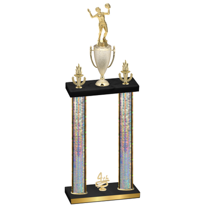 Double Silver Glacier Fourth Place Volleyball Trophy