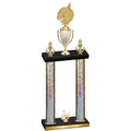 Double Silver Glacier Third Place Volleyball Trophy