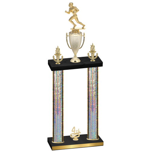 Double Silver Glacier Fourth Place Football Trophy