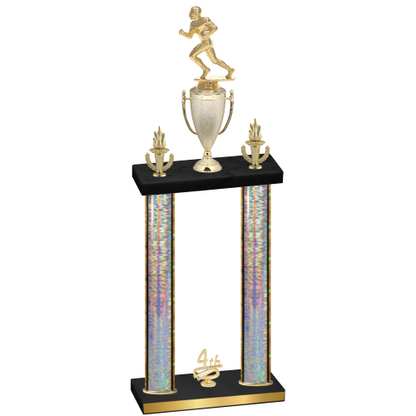 Double Silver Glacier Fourth Place Football Trophy