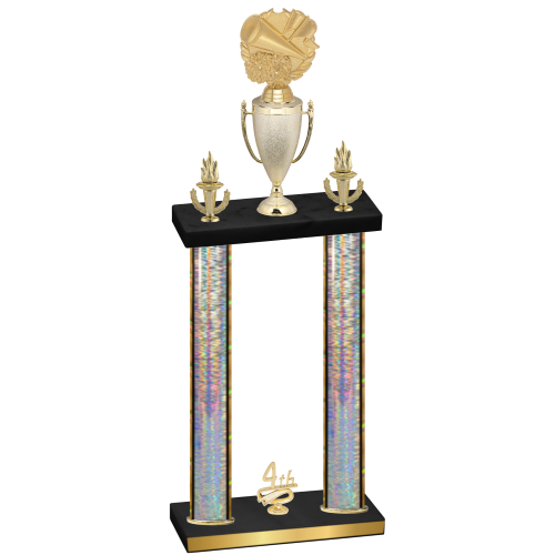 Double Silver Glacier Fourth Place Cheerleading Trophy