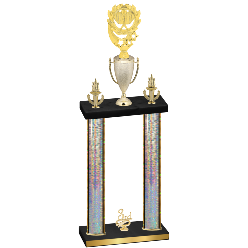 Double Silver Glacier Third Place Pickleball Trophy