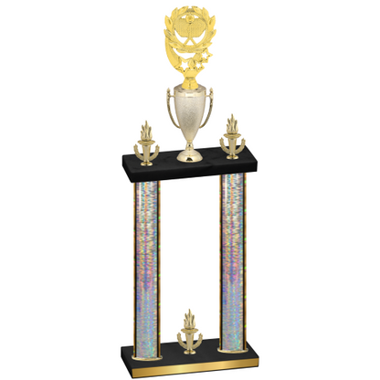 Double Silver Glacier Victory Pickleball Trophy