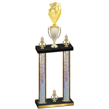 Double Silver Glacier Victory Pickleball Trophy