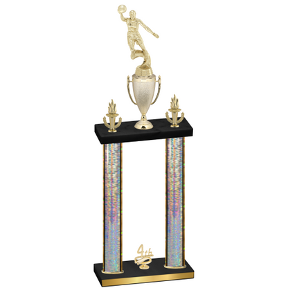 Double Silver Glacier Fourth Place Basketball Trophy
