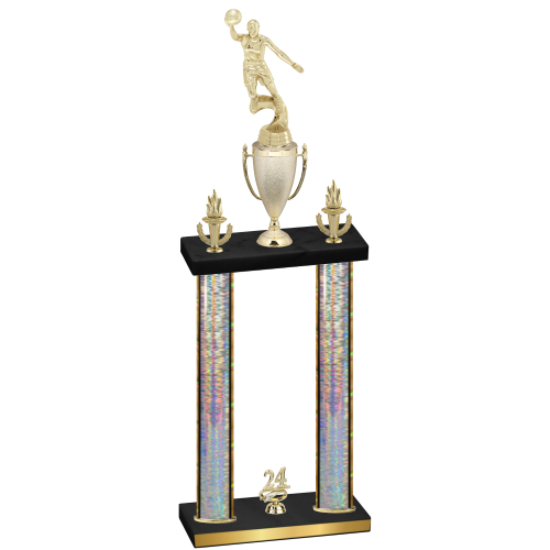 Double Silver Glacier Year Basketball Trophy